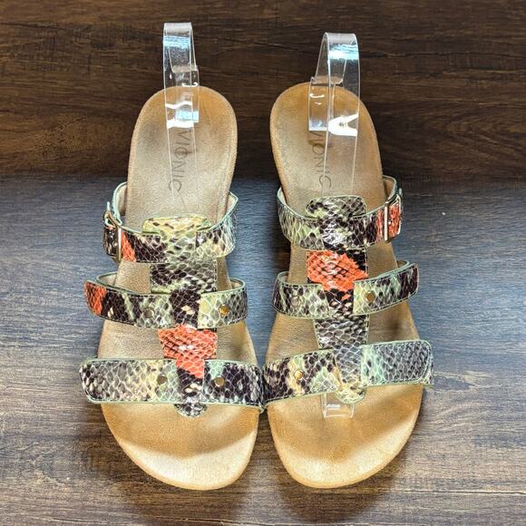 Vionic Park Radia Multi-Color Snakeskin Slip On Wedge - size 8 - Picture 3 of 8
